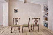 Set of 6 Jas Shoolbred Dining chairs in mint green leather - TallBoy Interiors