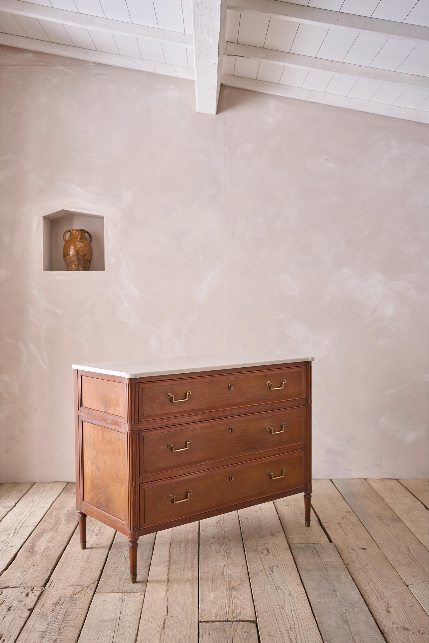 Early 20th century marble topped chest of drawers