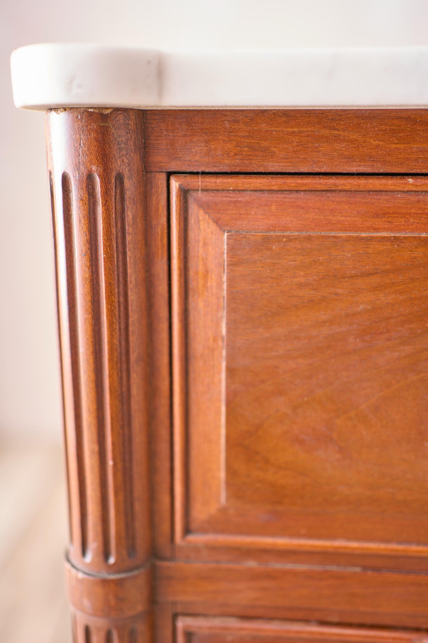 Early 20th century marble topped chest of drawers