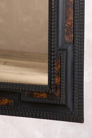 Large Italian Ebonised and faux tortoiseshell mirror - No2 - TallBoy Interiors