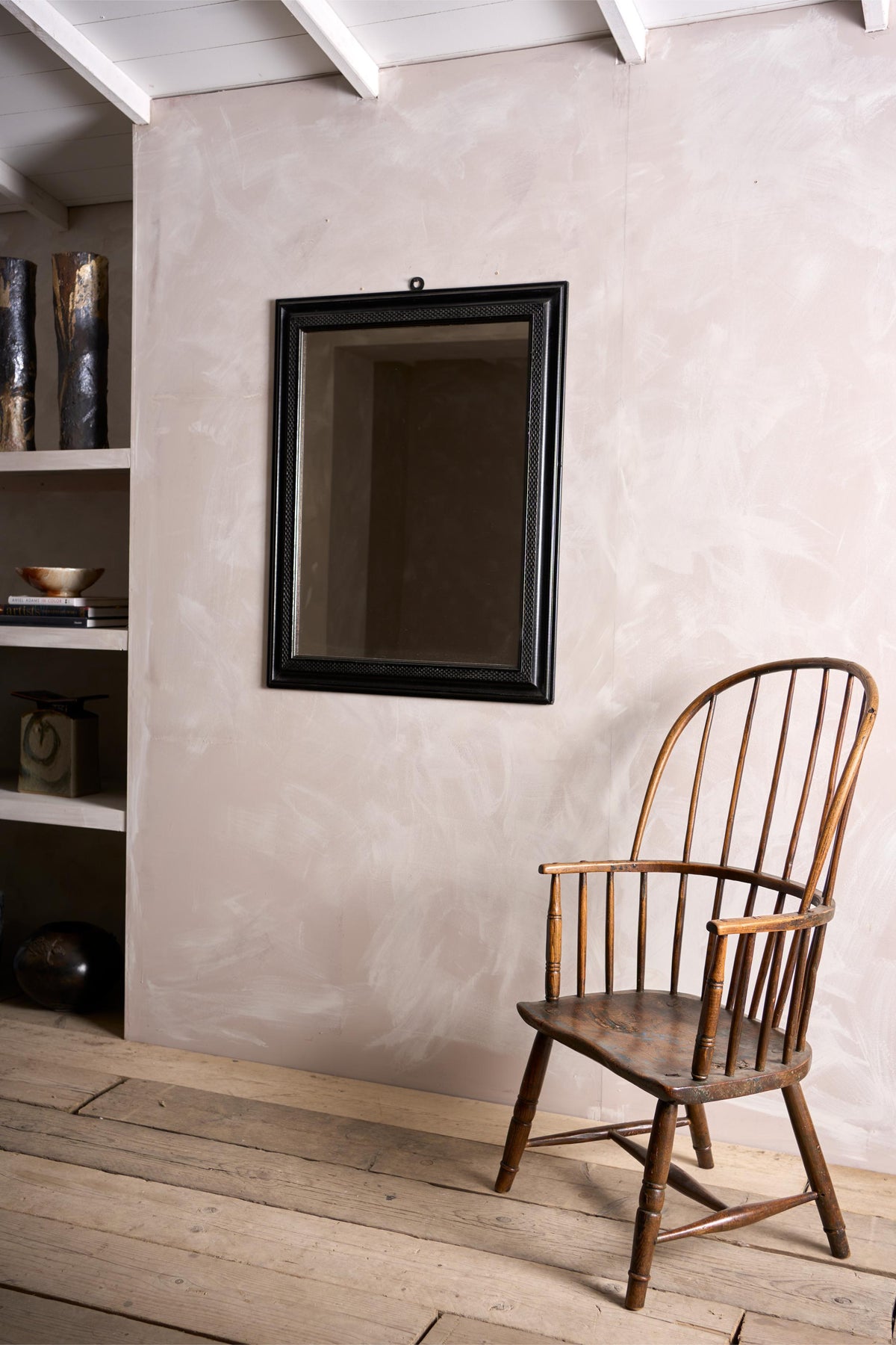 19th century Italian ebonised mirror - No5 - TallBoy Interiors