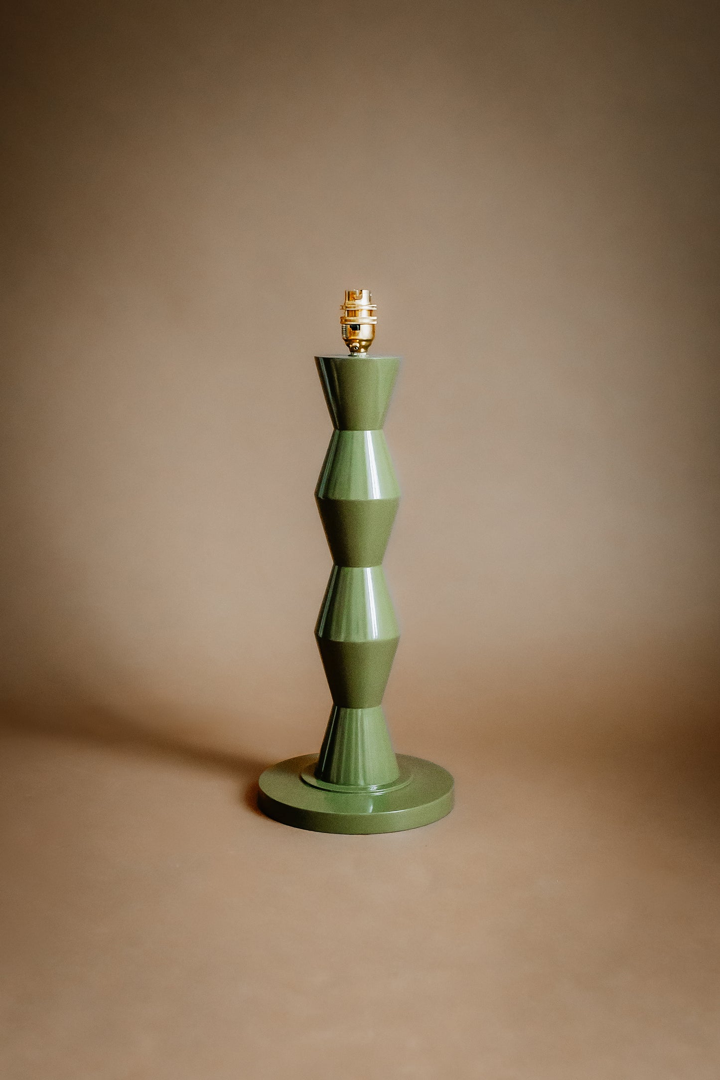 The Fitz Hand-Turned Wood Olive Table Lamp - TallBoy Interiors