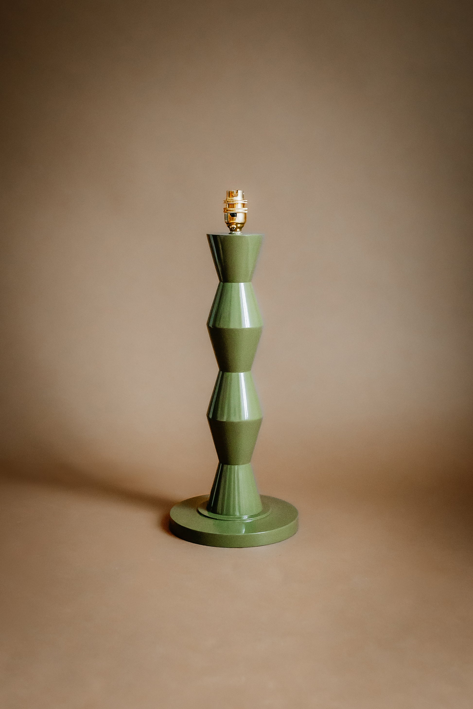 The Fitz Hand-Turned Wood Olive Table Lamp - TallBoy Interiors