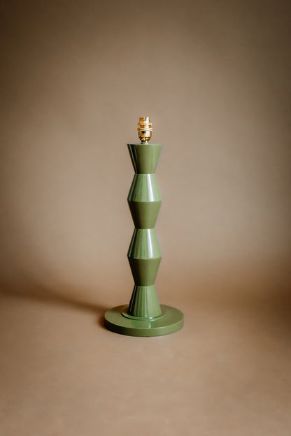 The Fitz Hand-Turned Wood Olive Table Lamp - TallBoy Interiors