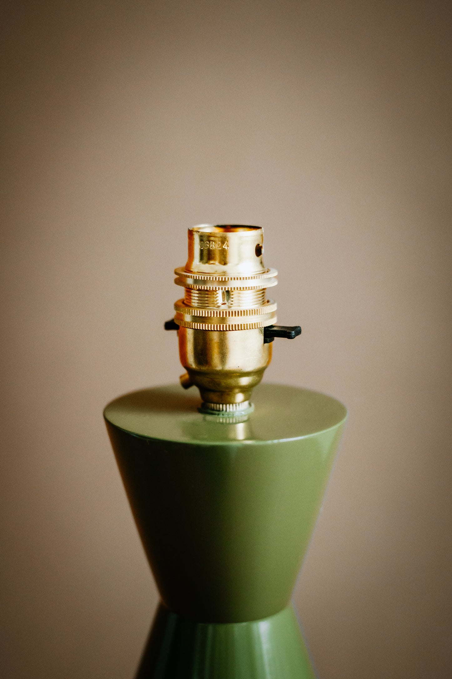 The Fitz Hand-Turned Wood Olive Table Lamp - TallBoy Interiors