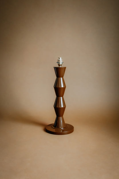 The Fitz hand-turned Wood Bronze Table Lamp - TallBoy Interiors