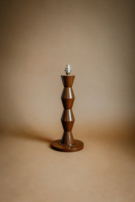 The Fitz hand-turned Wood Bronze Table Lamp - TallBoy Interiors