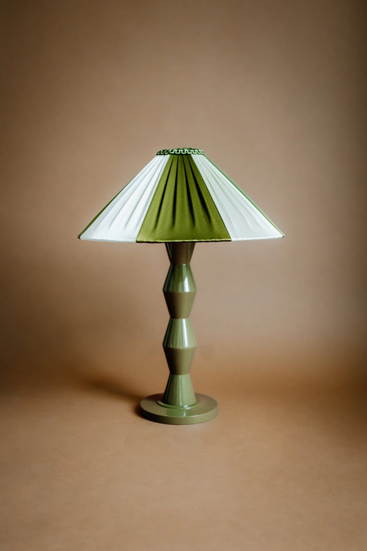 The Fitz Hand-Turned Wood Olive Table Lamp - TallBoy Interiors