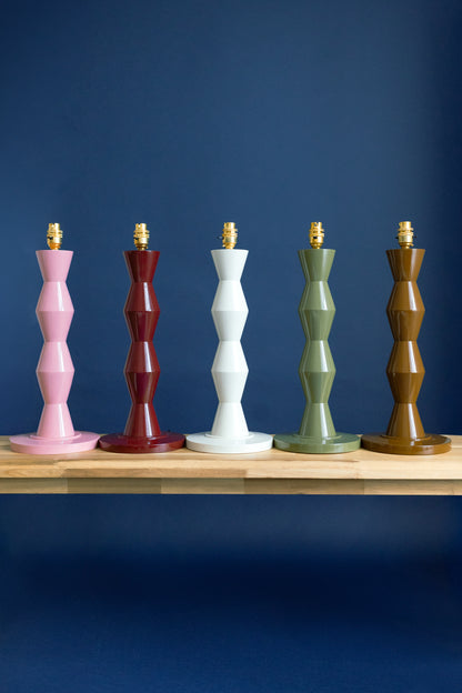 The Fitz Hand-Turned Wood Olive Table Lamp - TallBoy Interiors