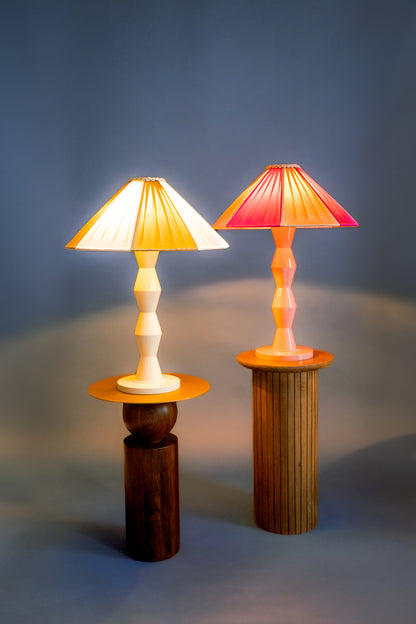The Fitz Hand-Turned Wood Rose Table Lamp - TallBoy Interiors