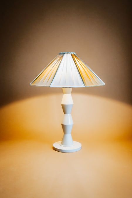 The Fitz hand-turned wood ivory lamp - TallBoy Interiors