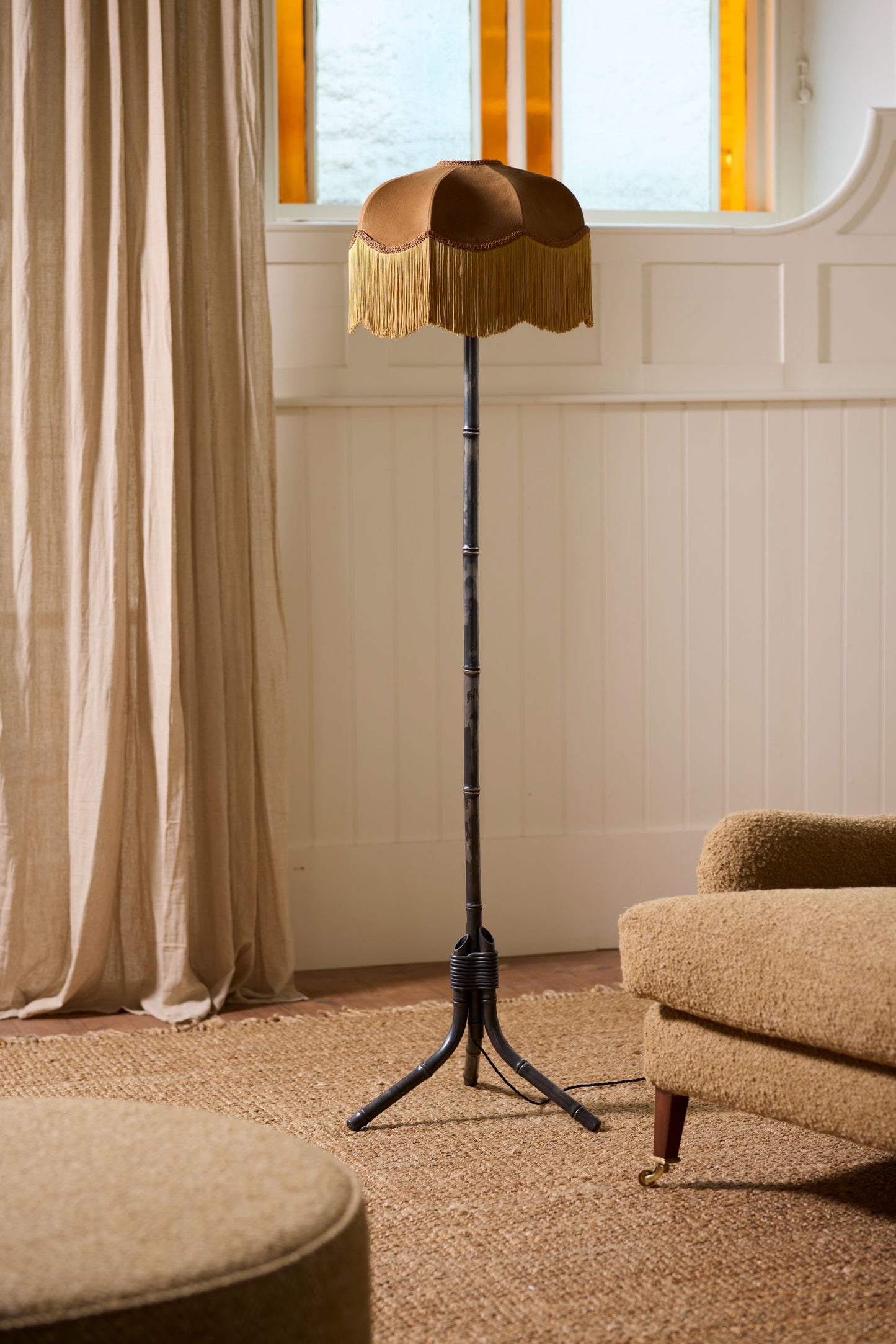 Bespoke Forged steel faux Bamboo floor lamp - TallBoy Interiors