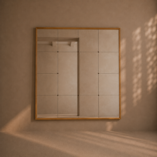 The 'Skar' reeded oak frame panelled wall mirror - TallBoy Interiors
