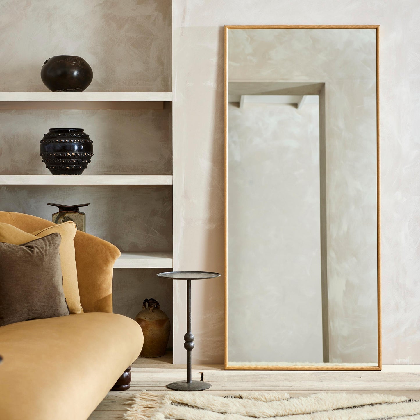 European Oak tailors mirror