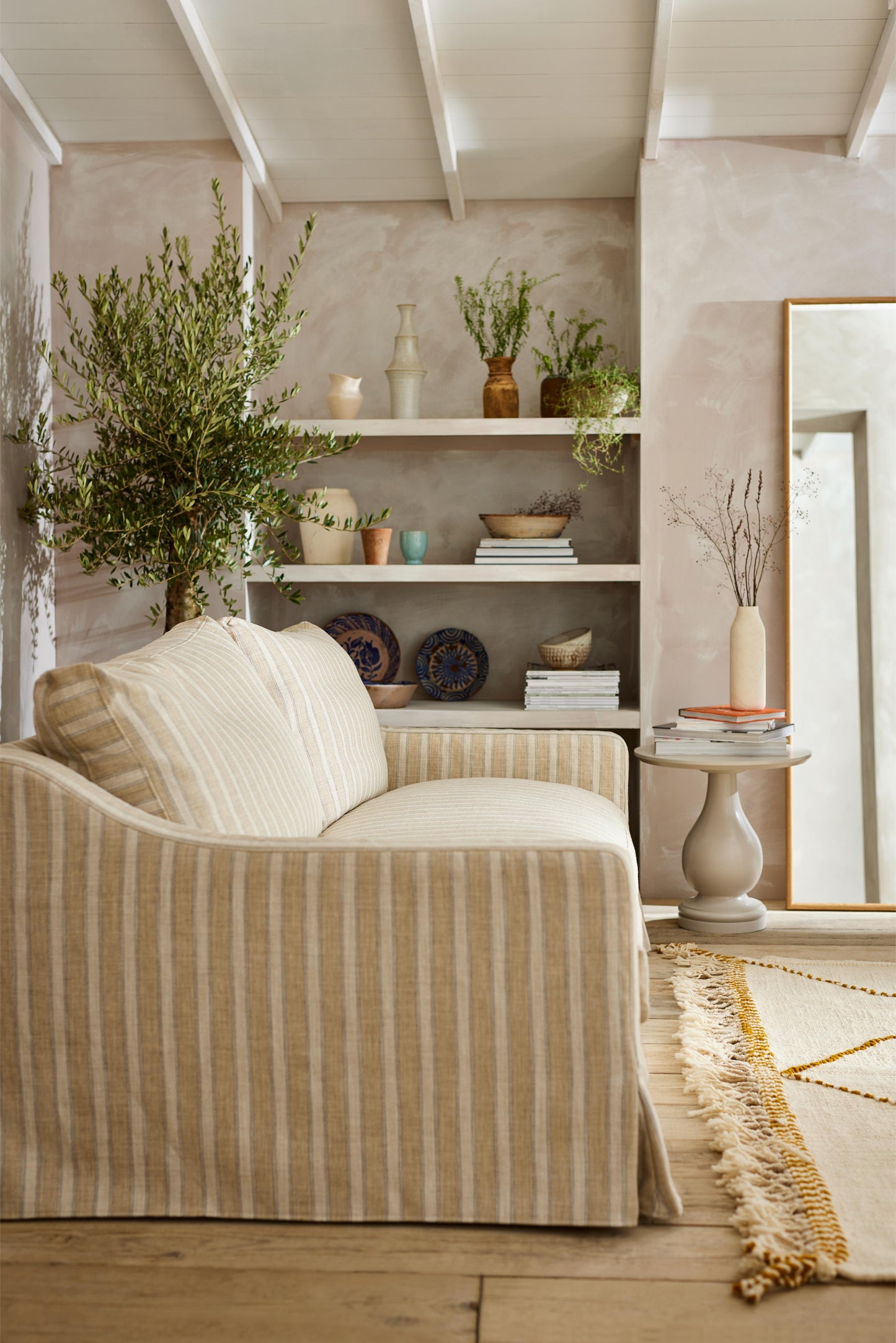 European Oak tailors mirror
