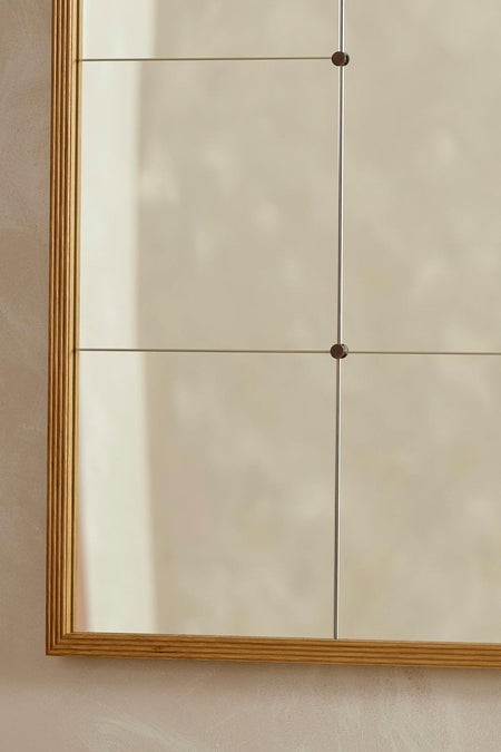 Reeded oak frame panelled wall mirror - TallBoy Interiors
