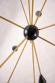Mid century Brass and Black Italian pendant light by Stilnovo - TallBoy Interiors