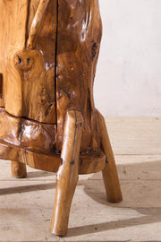 20th century olive wood French mountain side cupboard