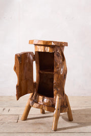 20th century olive wood French mountain side cupboard