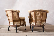 Pair of Napoleon III buttoned fishtail armchairs - TallBoy Interiors