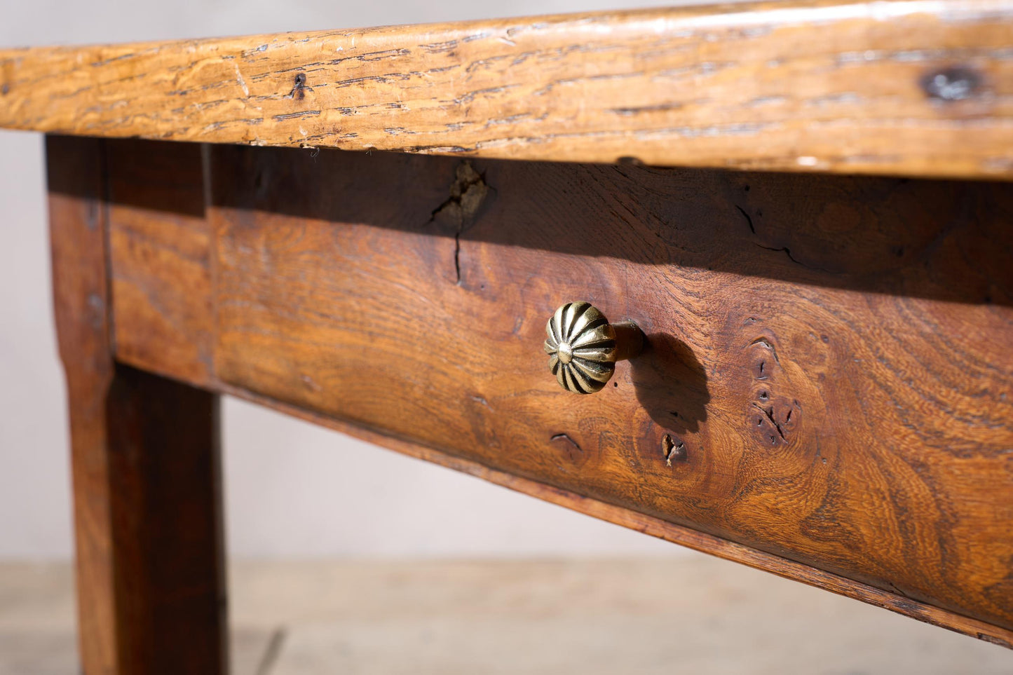 19th century Elm French farmhouse dining table