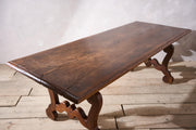 18th century Single plank walnut Italian baroque dining table