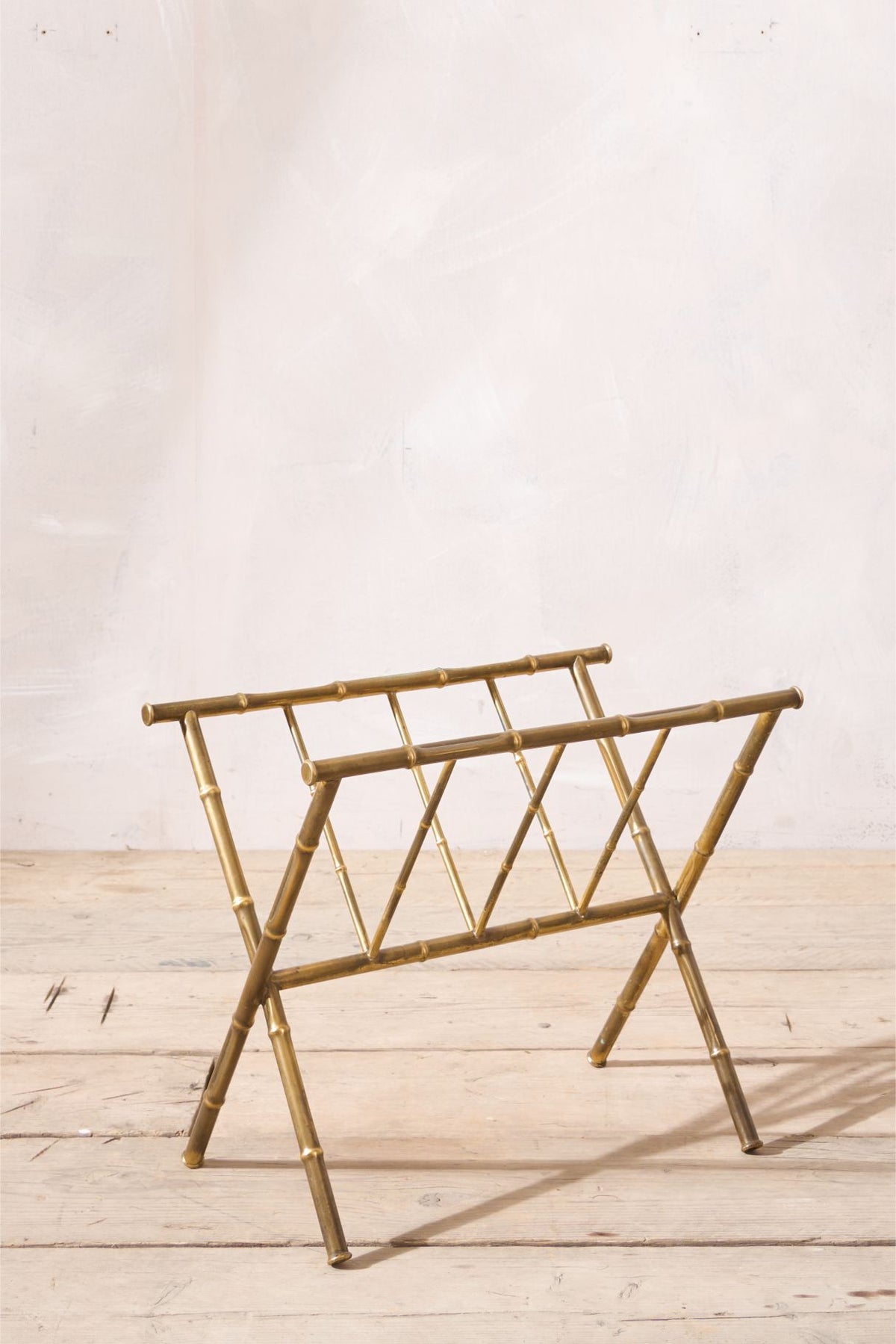 20th century brass bamboo magazine rack - TallBoy Interiors