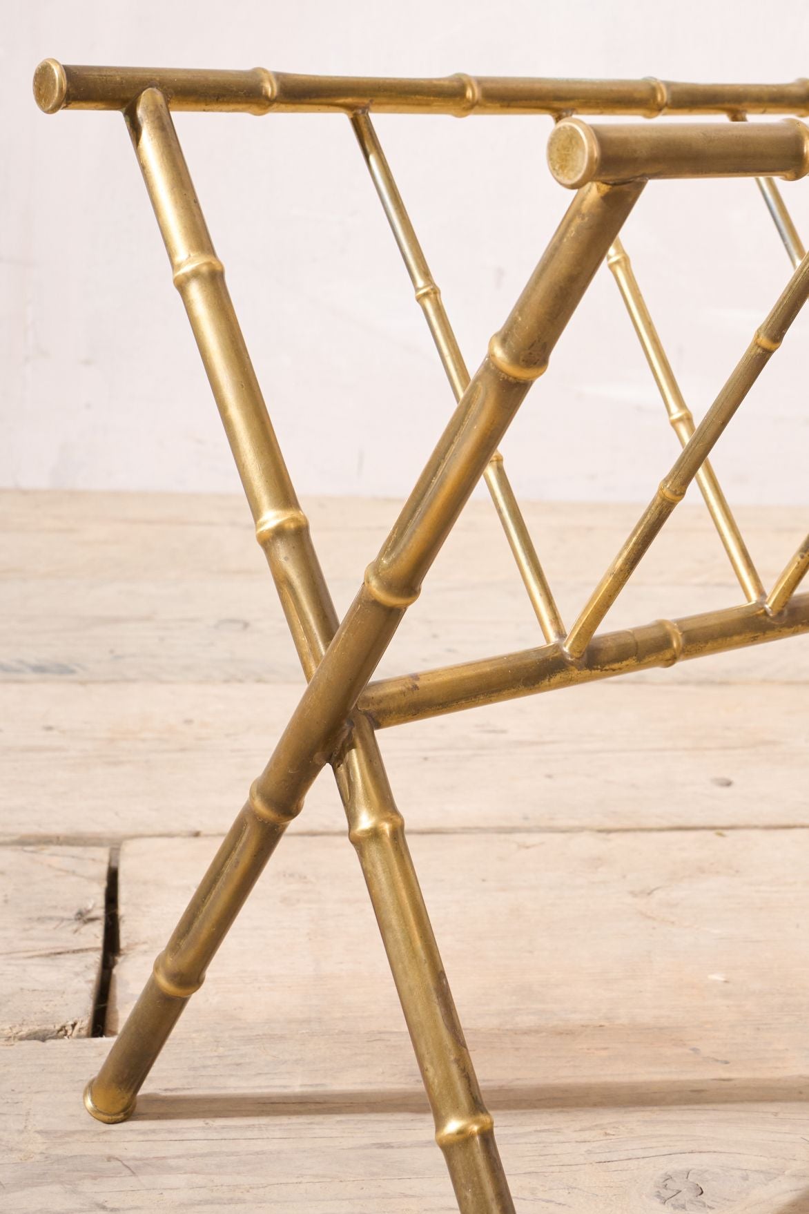 20th century brass bamboo magazine rack - TallBoy Interiors