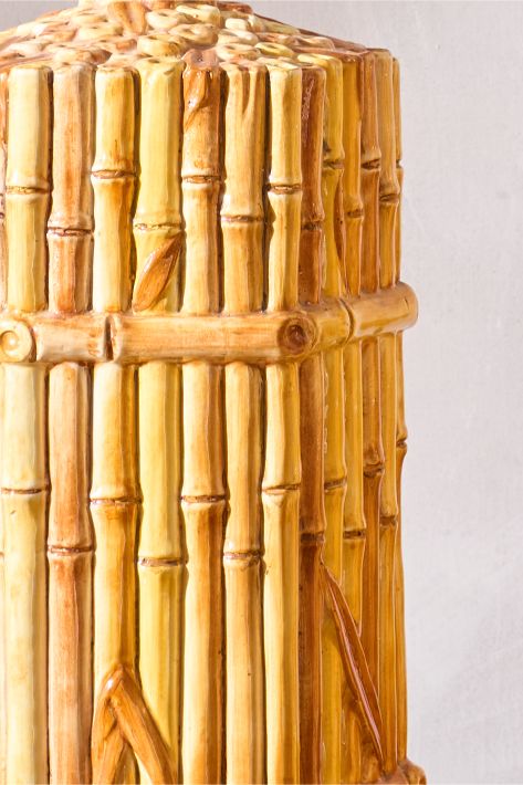 Pair of Vintage pottery bamboo table lamps - TallBoy Interiors