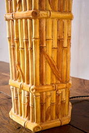 Pair of Vintage pottery bamboo table lamps - TallBoy Interiors