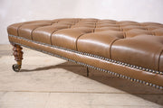 William IV Rosewood leg and brass caster large footstool ottoman - TallBoy Interiors