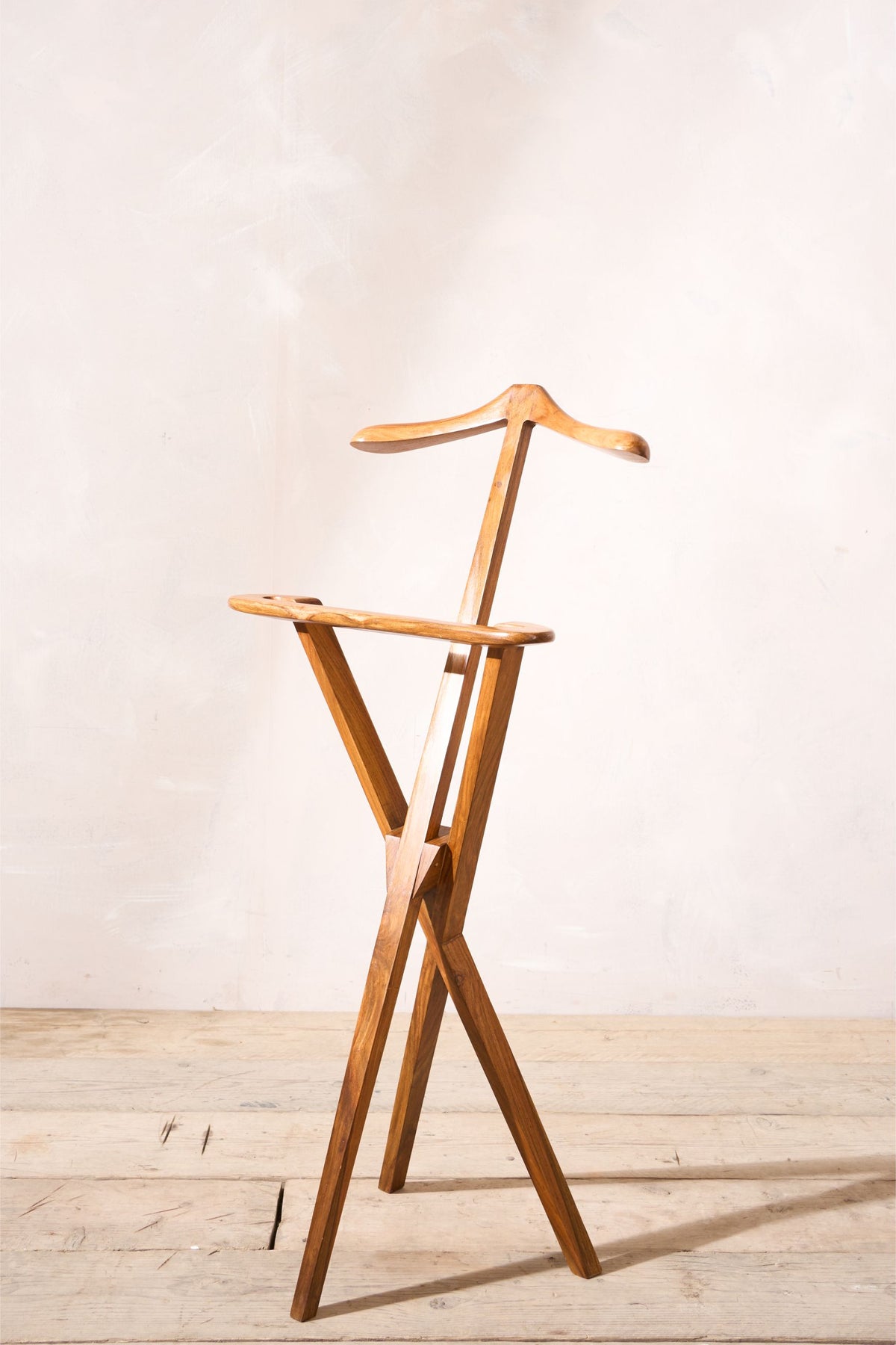 Mid 20th century Walnut folding Valet stand