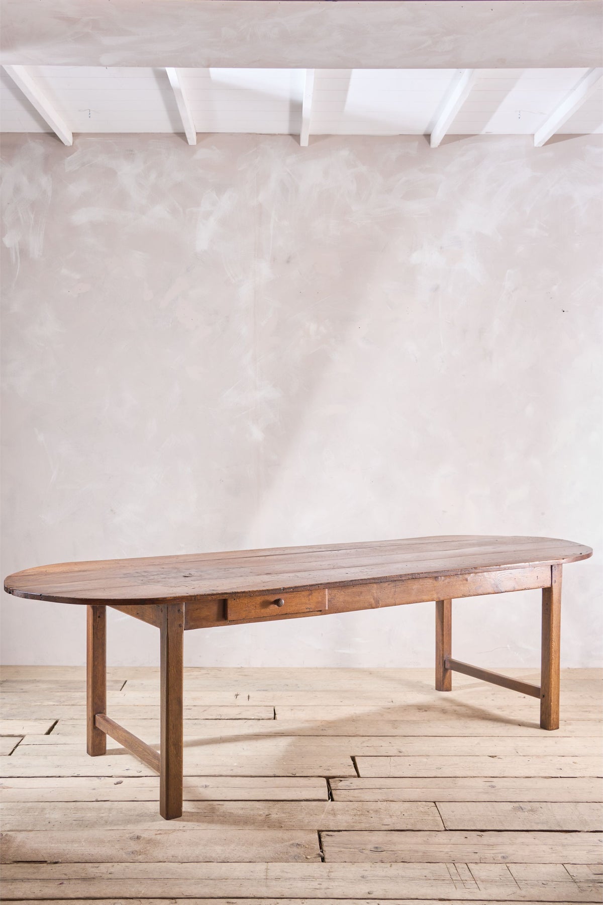 RESERVED 18th century Oval Elm French Farmhouse dining table - TallBoy Interiors