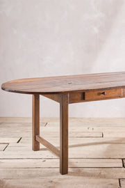 RESERVED 18th century Oval Elm French Farmhouse dining table - TallBoy Interiors
