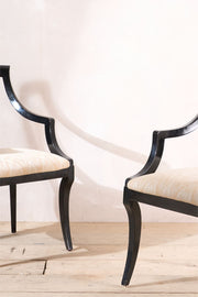 20th Century Black lacquered side chairs