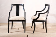 20th Century Black lacquered side chairs
