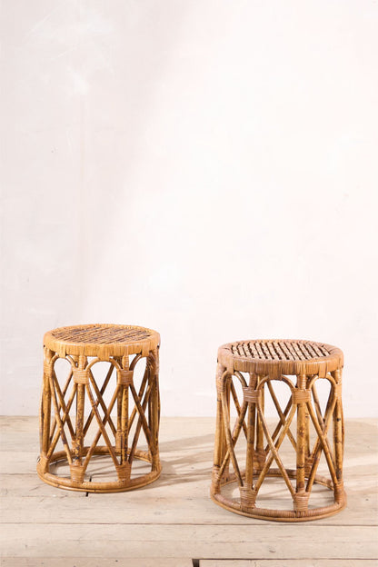 Pair of nice quality 20th century bamboo side tables