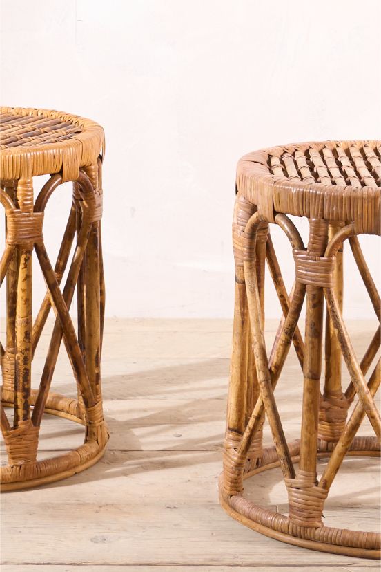 Pair of nice quality 20th century bamboo side tables