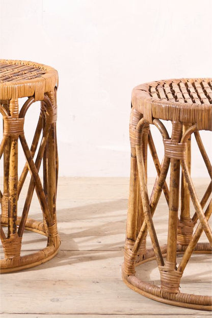 Pair of nice quality 20th century bamboo side tables