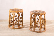 Pair of nice quality 20th century bamboo side tables