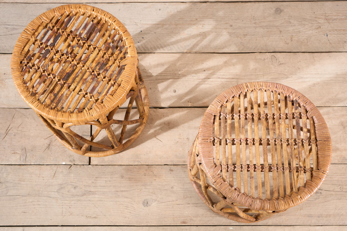 Pair of nice quality 20th century bamboo side tables
