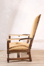 Large 18th century French walnut reclining armchair - TallBoy Interiors
