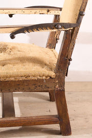 Large 18th century French walnut reclining armchair - TallBoy Interiors