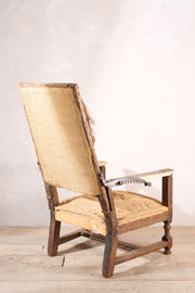 Large 18th century French walnut reclining armchair - TallBoy Interiors