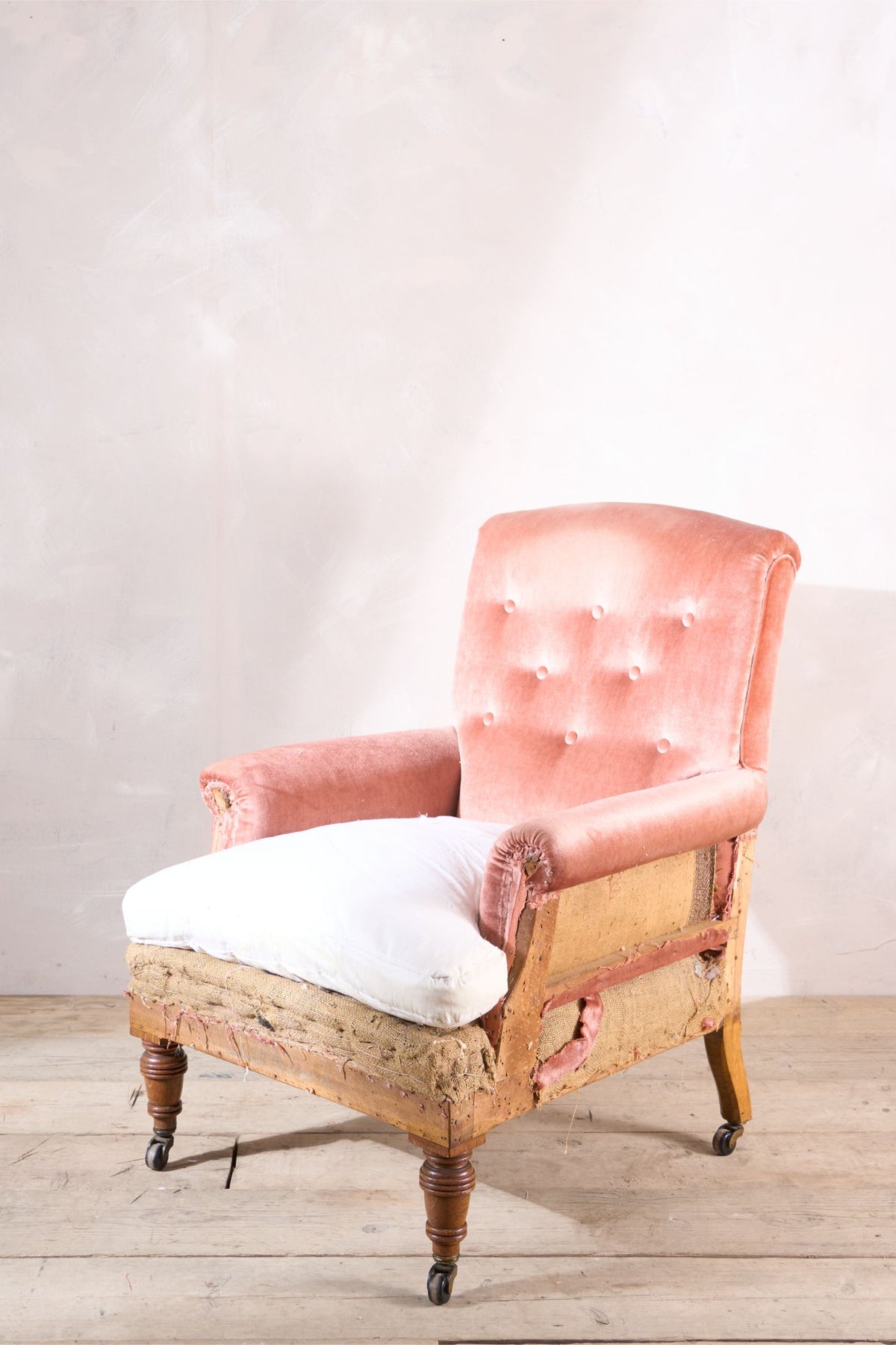 19th century Buttoned back country house armchair - TallBoy Interiors