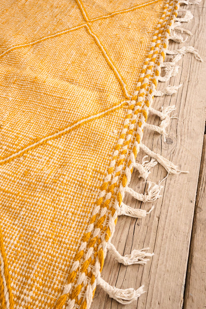 Genuine Hand woven Moroccan rug- Yellow diamond