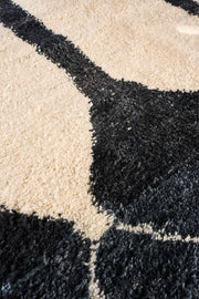 Large black and white Moroccan Berber rug - TallBoy Interiors