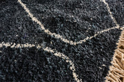 Large black and white Moroccan Berber rug - TallBoy Interiors