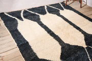 Large black and white Moroccan Berber rug - TallBoy Interiors