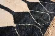 Large black and white Moroccan Berber rug - TallBoy Interiors